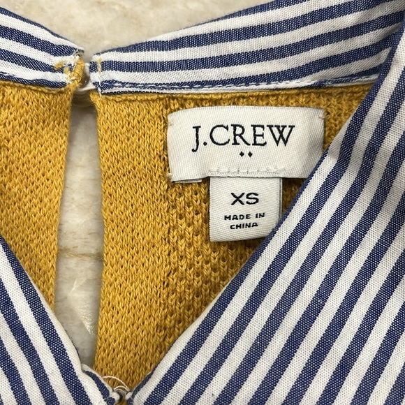 J.Crew Factory | Mustard Textured Collared Sweater | 100% Cotton | XS - Picture 6 of 10